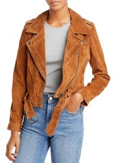 Blank Womens Suede Short Motorcycle Jacket