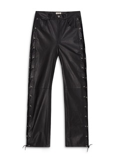 Blk Dnm Leather Pants 57 in Black