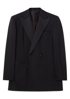 BLK DNM Solid Wool Double Breasted Blazer