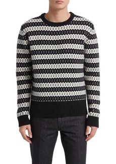 BLK DNM Zigzag Stripe Wool Crewneck Sweater