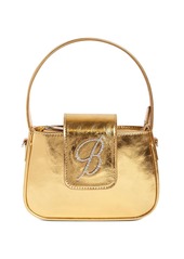 Blumarine B Laminated Leather Top Handle Bag