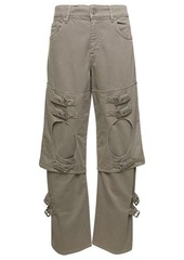 Blumarine Beige Cargo Jeans with Buckle Detail in Cotton Denim Woman