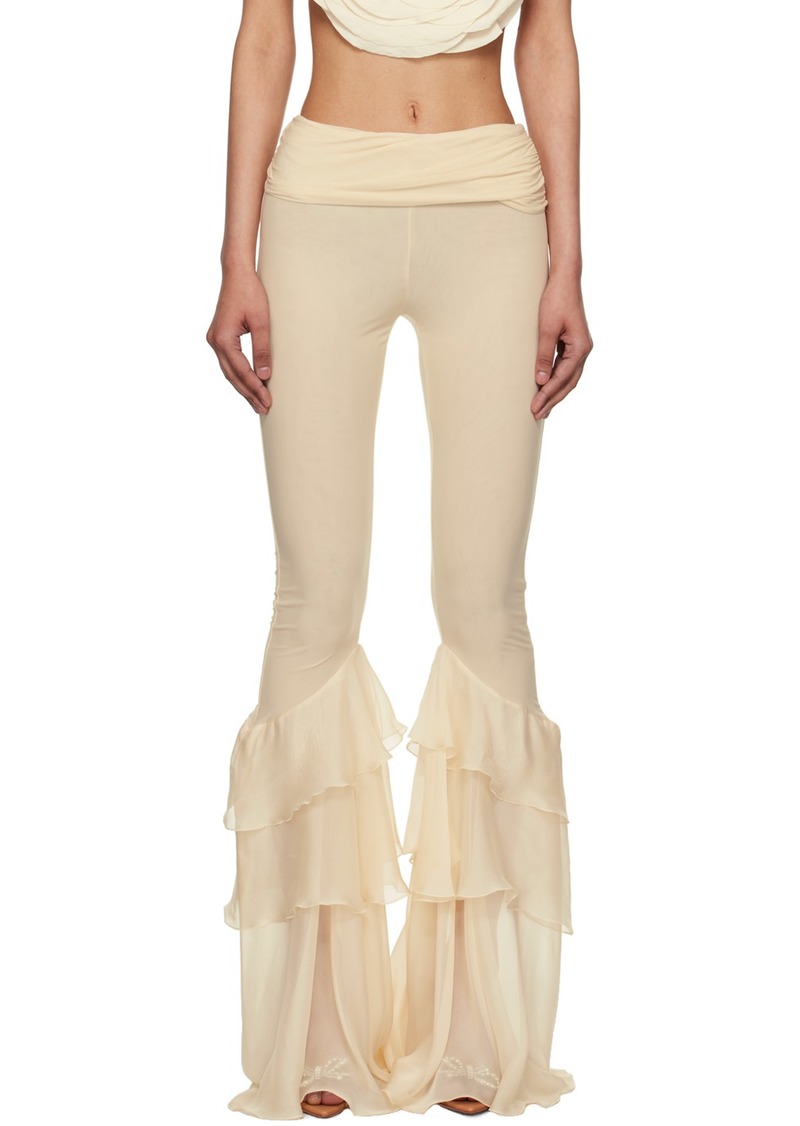 Blumarine Beige Ruffle Trousers