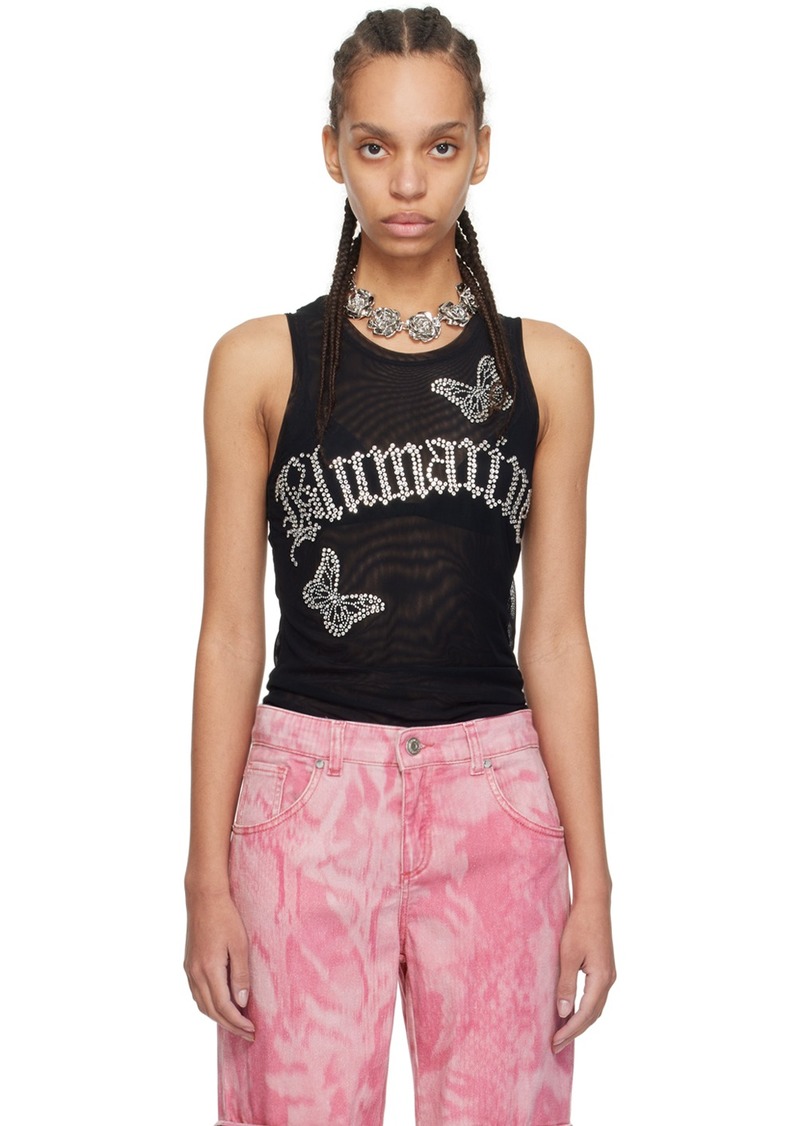 Blumarine Black Butterflies Tank Top