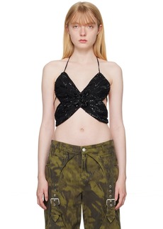 Blumarine Black Butterfly Tank Top