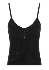 BLUMARINE  BLACK KNITTED TOP WITH SEQUINS