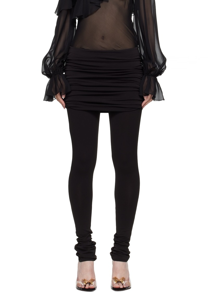 Blumarine Black Layered Leggings