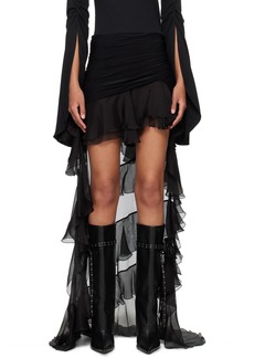 Blumarine Black Ruffled Maxi Skirt