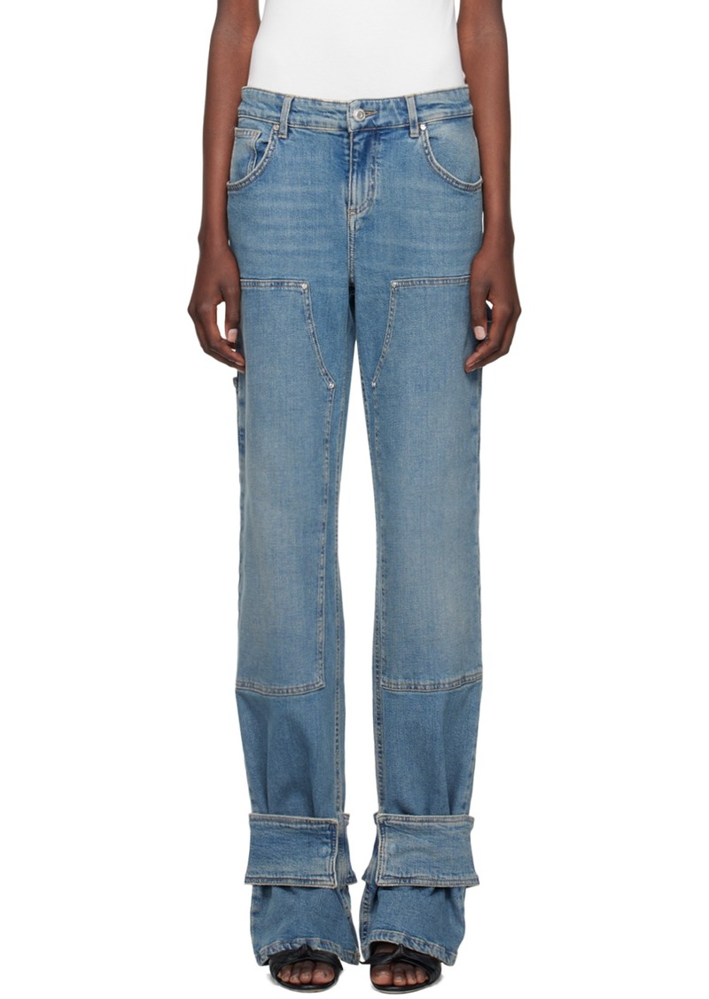 Blumarine Blue Boyfit Cargo Jeans