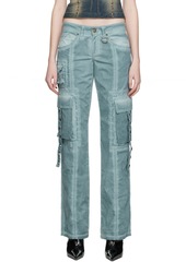 Blumarine Blue Eyelet Trousers