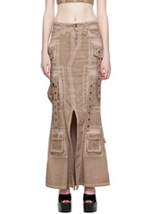 Blumarine Brown Bellows Pocket Maxi Skirt