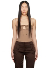 Blumarine Brown Lace Tank Top