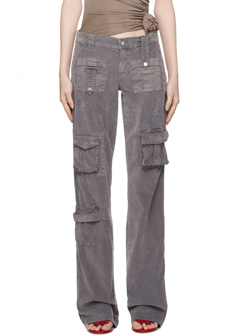 Blumarine Gray Cargo Pocket Trousers