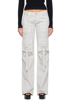 Blumarine Gray Cinch Strap Cargo Pants