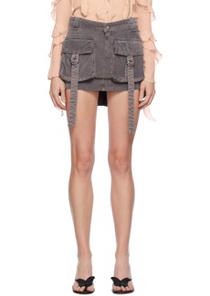 Blumarine Gray Low-Rise Miniskirt