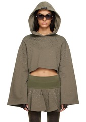 Blumarine Green Cropped Hoodie