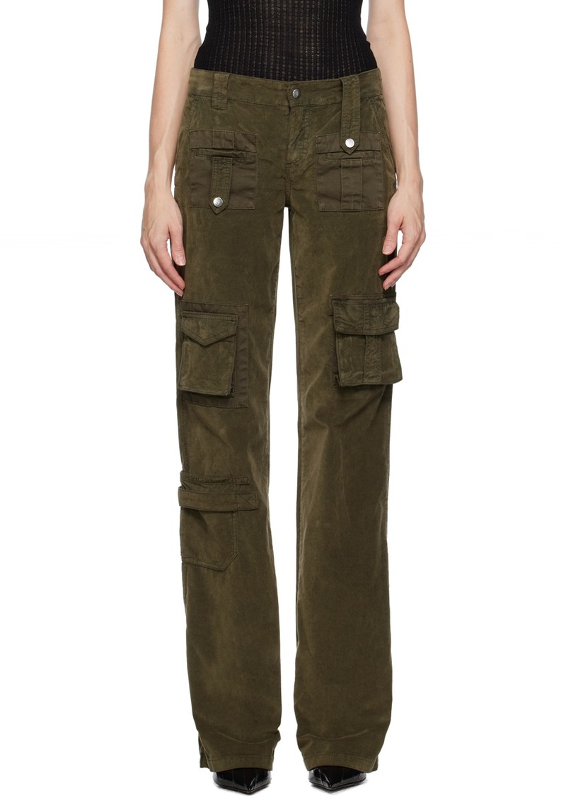 Blumarine Green Straight-Leg Cargo Pants