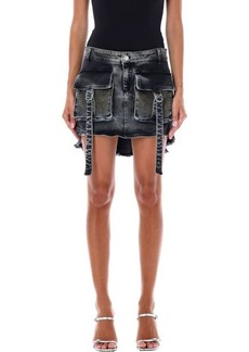 BLUMARINE Jeans mini skirt with cargo pockets