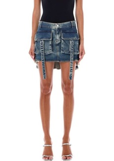 BLUMARINE Jeans mini skirt with cargo pockets