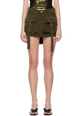 Blumarine Khaki Low-Rise Miniskirt