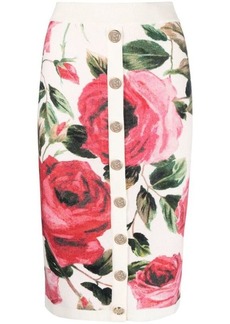 BLUMARINE Knitted skirt with flower print
