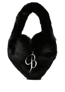 BLUMARINE Logo faux fur handbag