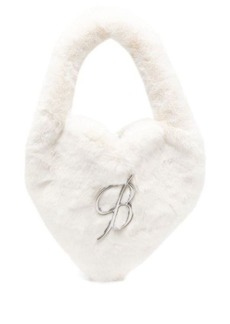 BLUMARINE Logo faux fur handbag