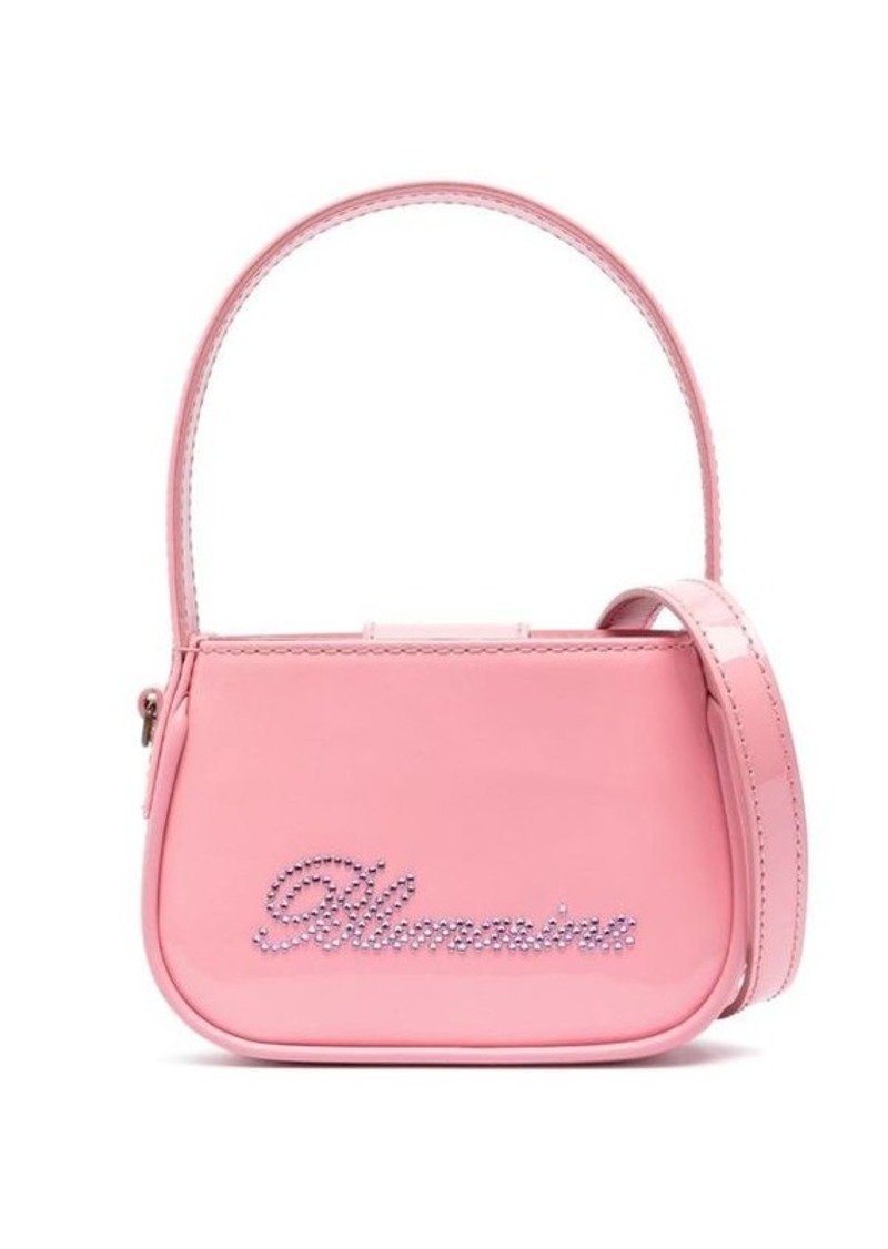 BLUMARINE Logo patent leather handbag
