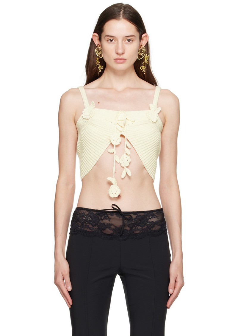 Blumarine Off-White Flower Camisole