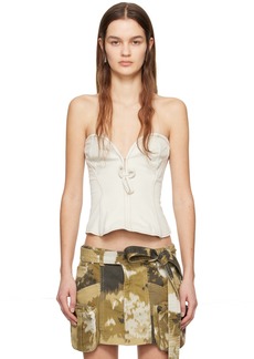 Blumarine Off-White Paneled Denim Tank Top