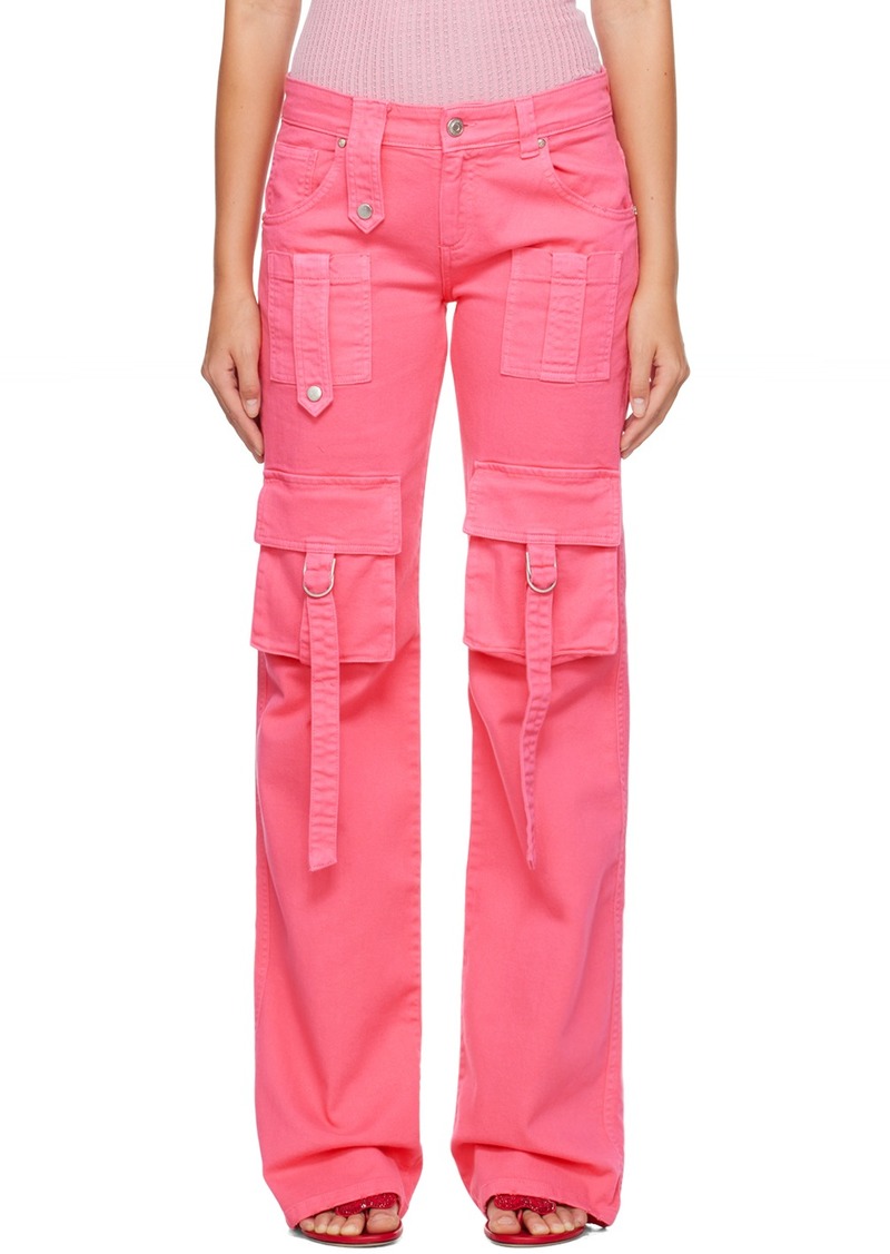 Blumarine Pink Cinch Strap Cargo Pants