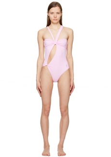 Blumarine Pink Cutout One-Piece Swimsuit