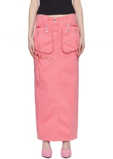 Blumarine Pink Embroidered Maxi Skirt