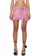 Blumarine Pink Faded Denim Mini Skirt