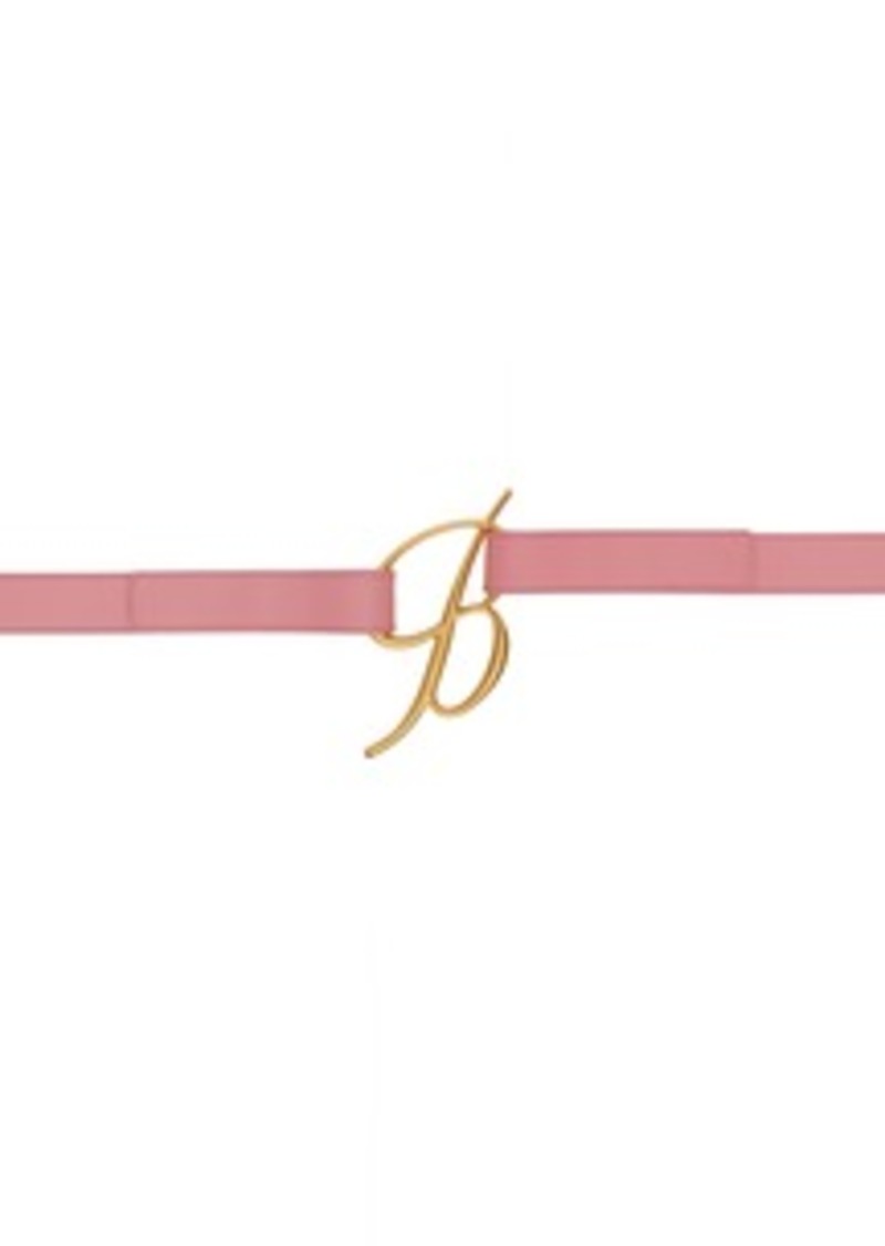 Blumarine Pink Logo Buckle Belt