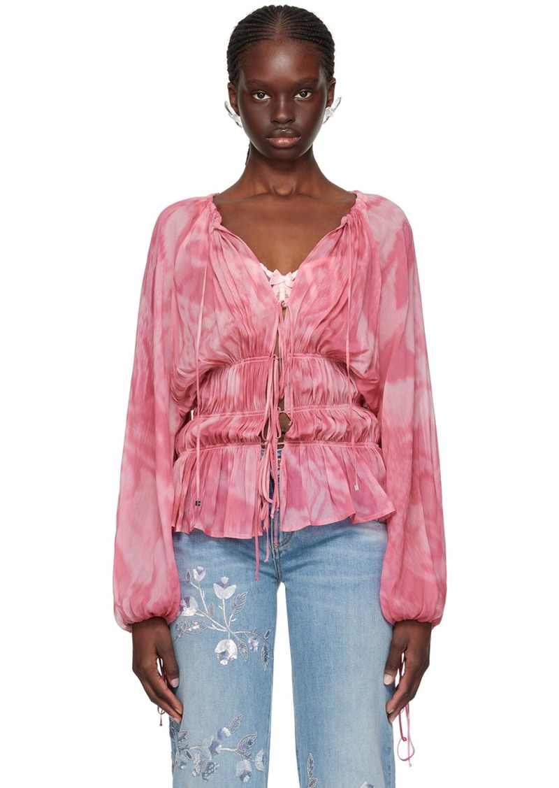 Blumarine Pink Print Blouse