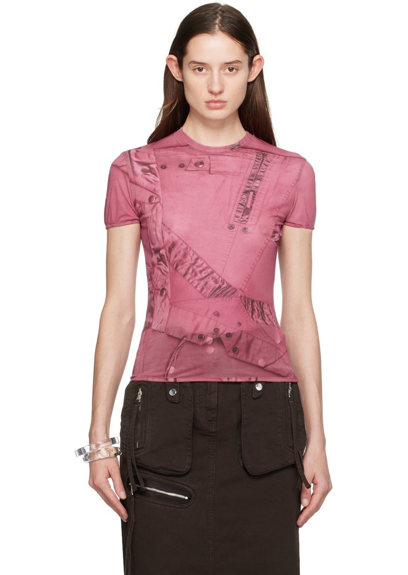 Blumarine Pink Printed T-Shirt
