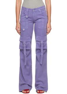 Blumarine Purple Cinch Strap Cargo Pants