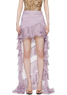 Blumarine Purple Ruffled Maxi Skirt