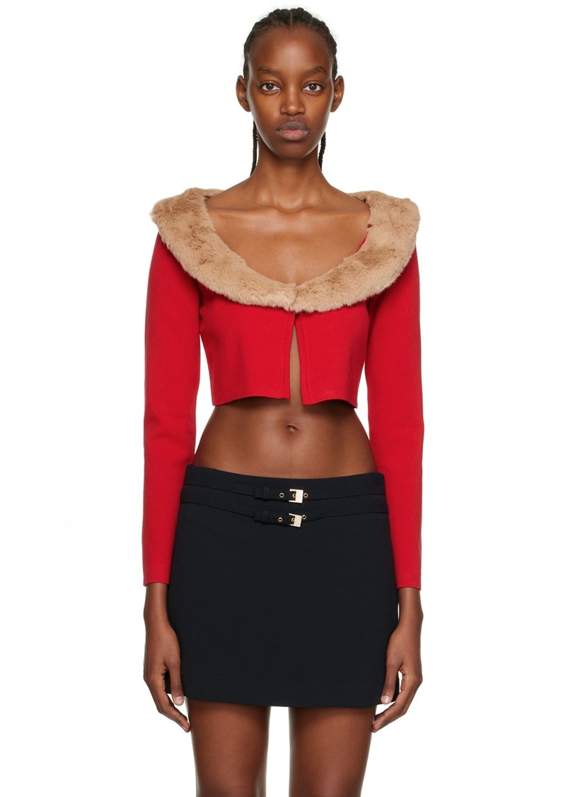 Blumarine Red Cropped Cardigan