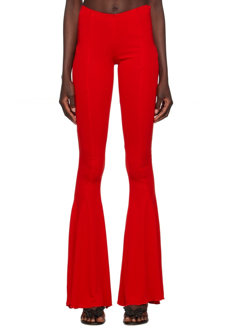 Blumarine Red Flared Trousers