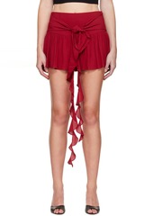 Blumarine Red Ruffle Miniskirt