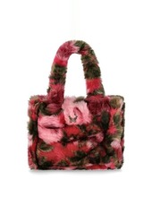 BLUMARINE  ROSES FAUX FUR SHOPPING BAG