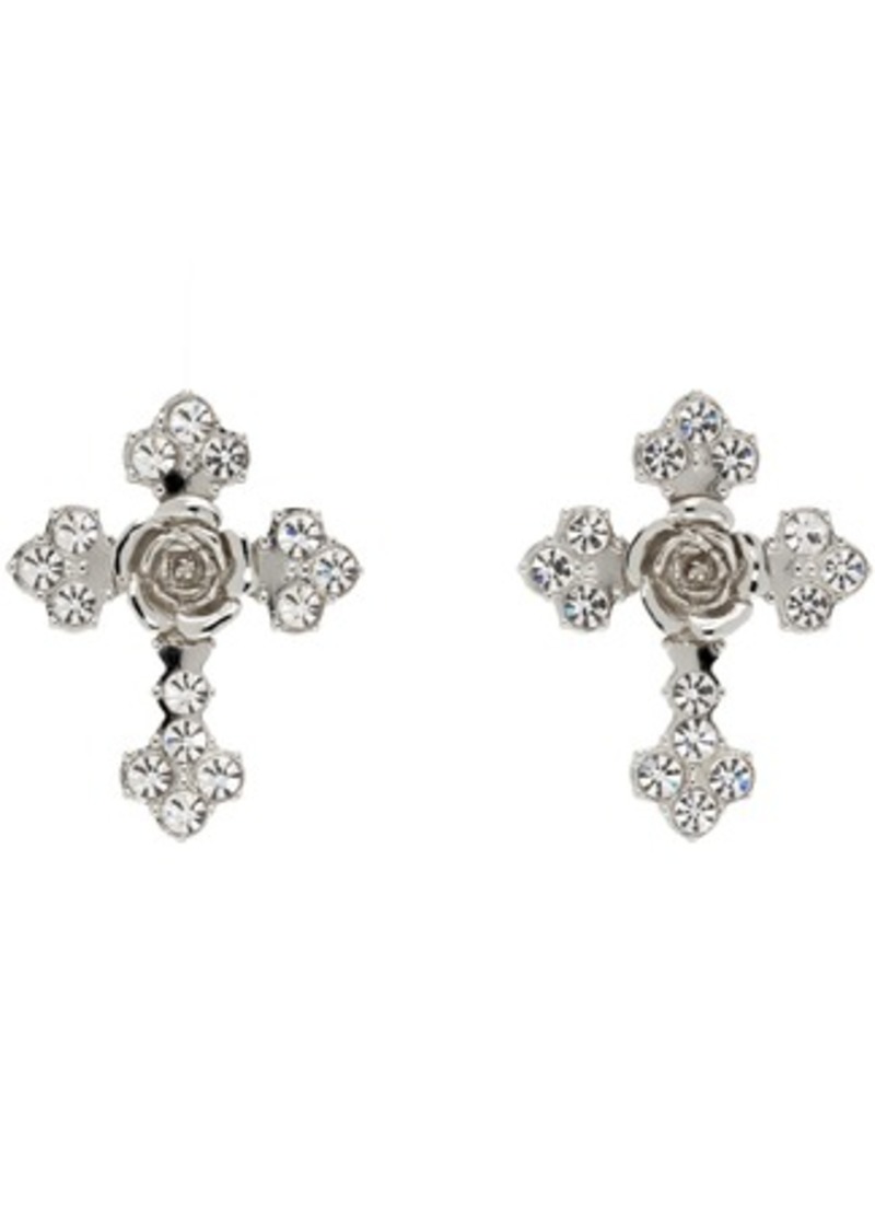 Blumarine Silver Cross Earrings