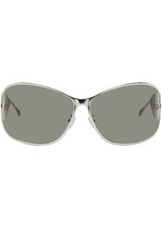 Blumarine Silver Wraparound Sunglasses
