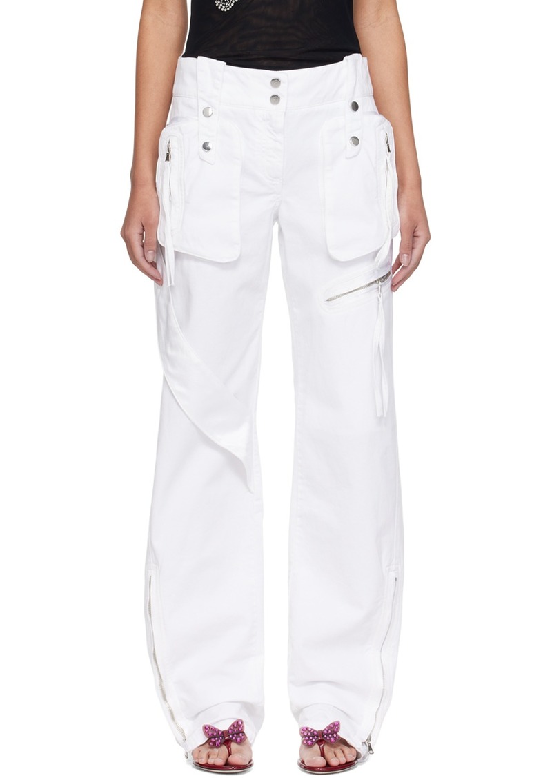 Blumarine SSENSE Exclusive White Denim Cargo Pants