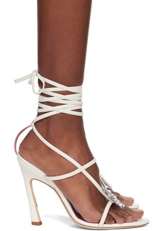 Blumarine White Butterfly '105 Heeled Sandals