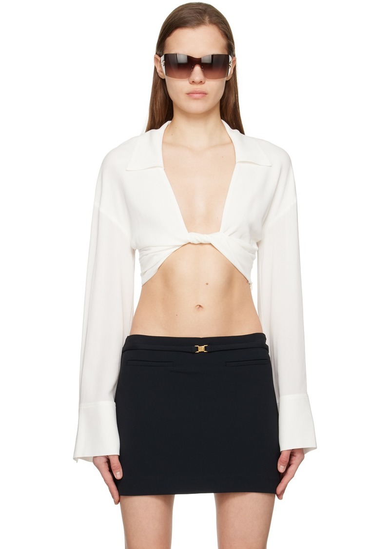 Blumarine White Twisted Shirt