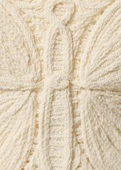 Blumarine Butterfly Cotton Blend Knit Crop Top