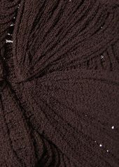 Blumarine Butterfly Cotton Blend Knit Crop Top